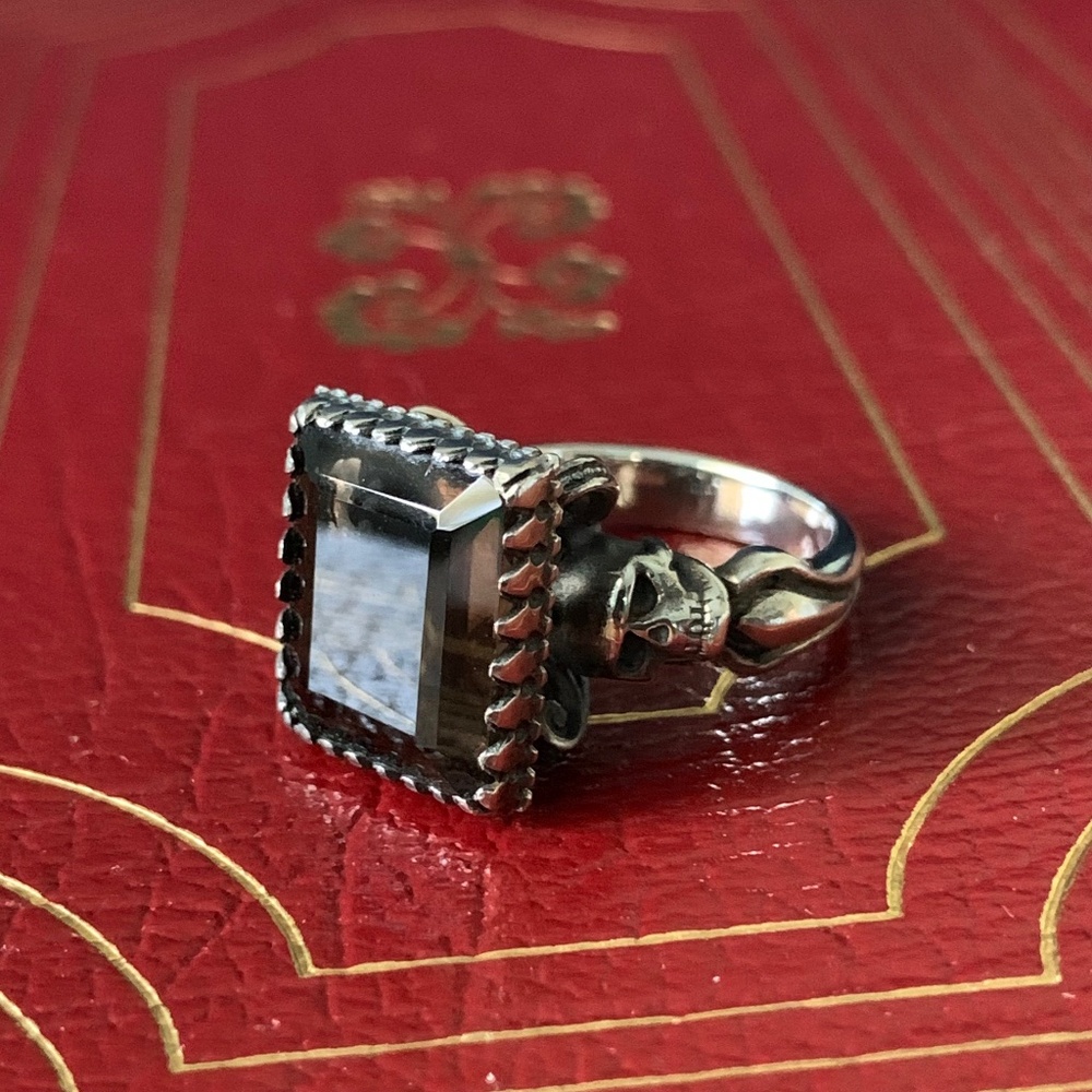 The Great Frog London Square Gem Ring Smokey Quartz - Fits like a size 9 US
